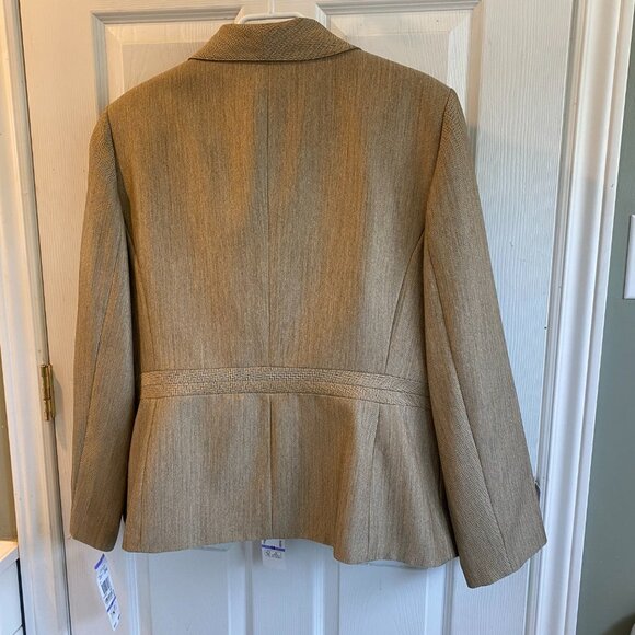 NWT Evan-Picone Pant Suit 18 40" waist Dijon Brown Port Elizabeth Shawl Collar - Picture 3 of 16